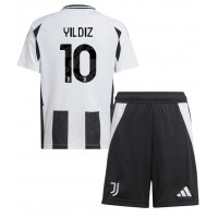 Camiseta Juventus Kenan Yildiz #10 Primera Equipación para niños 2024-25 manga corta (+ pantalones cortos)